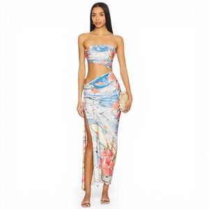 Agua Bendita Strapless Cutout Maxi Dress Large‎